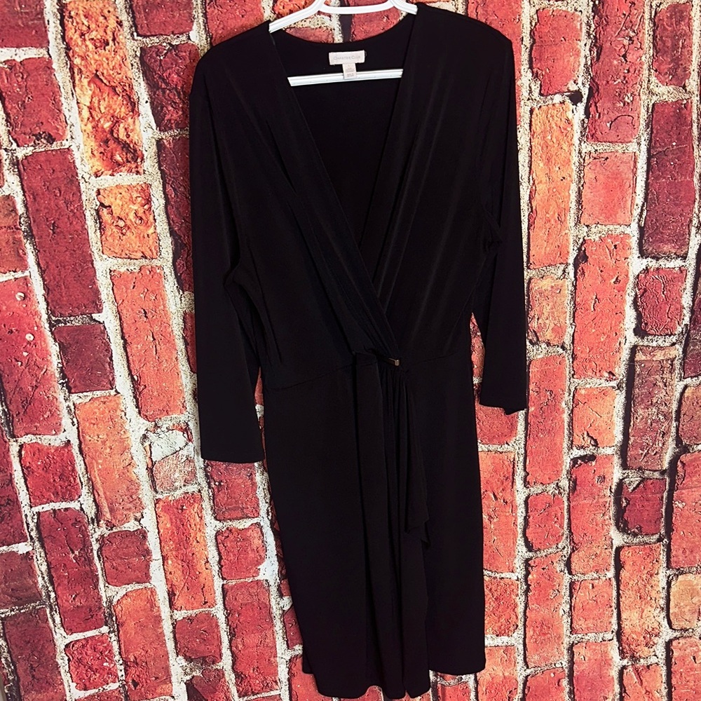 Charter Club Black Wrap women Dress Large